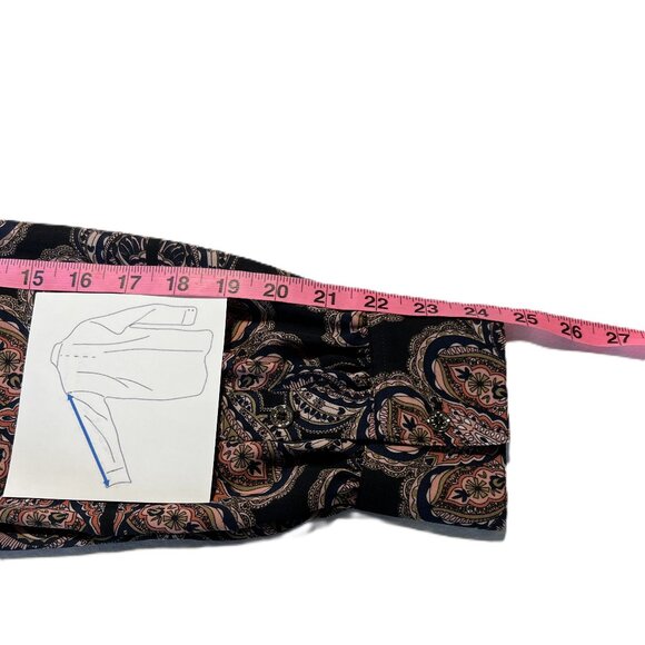 💼Tommy Hilfiger Paisley Top Size L Classic & Chic black Navy Coral pink - Picture 10 of 11